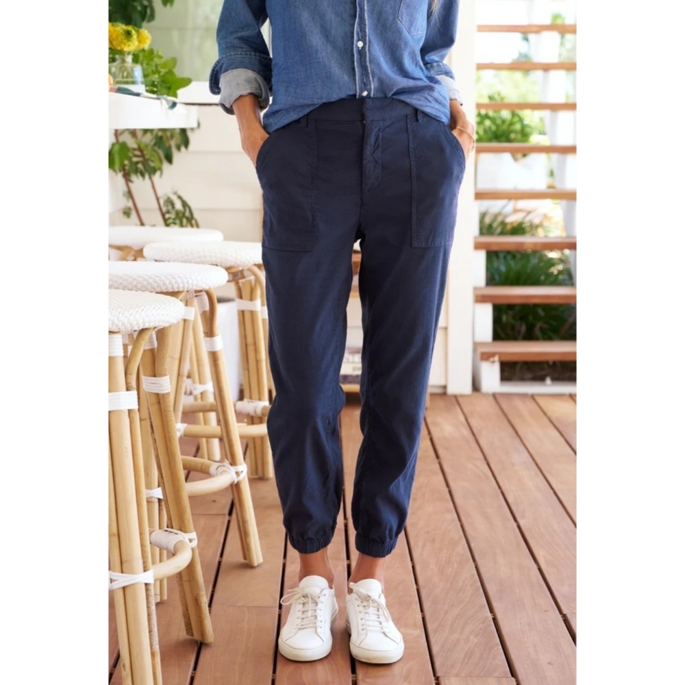 Frank & Eileen | Jameson Utility Joggers Pants Linen Blend Navy Blue Size 10